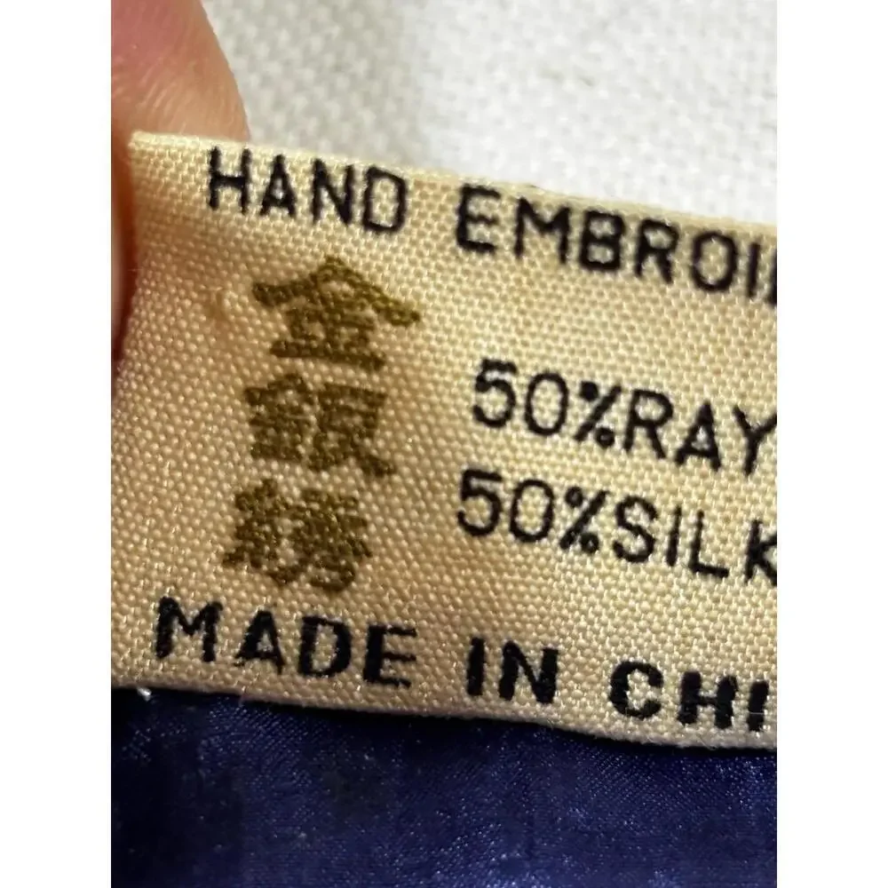 Golden Cloud Hand Embroidered Phoenix Patch Silk Rayon Applique China